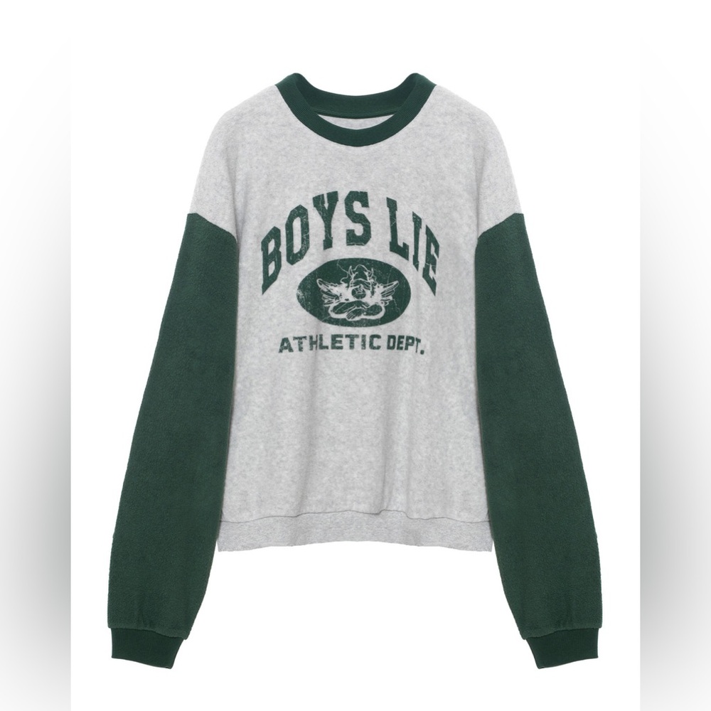Boys Lie Gray and Green Athletic Dept Sweatshirt